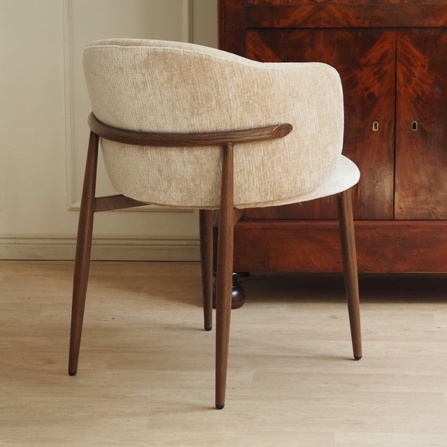 Upholstered Chair with Shell-Shaped Backrest For Sale - Image 9 of 9