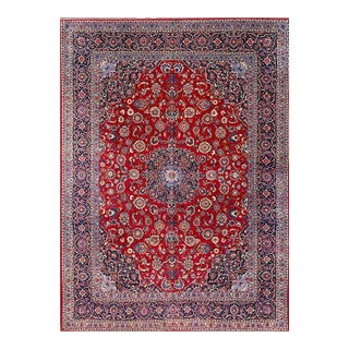 1960s Persian Kashan Area Rug 9’6″ X 13’1″ For Sale
