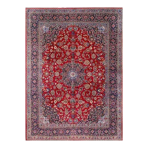 1960s Persian Kashan Area Rug 9’6″ X 13’1″