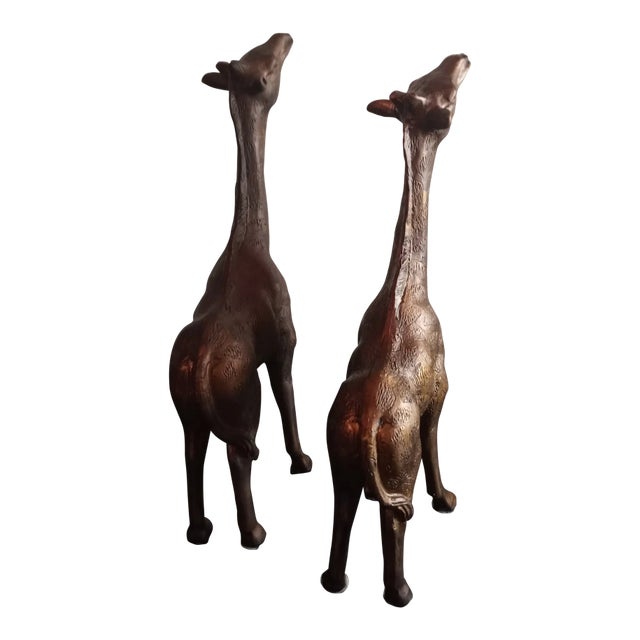 1980s Chalkware Giraffe Figurines - Set of 2 For Sale