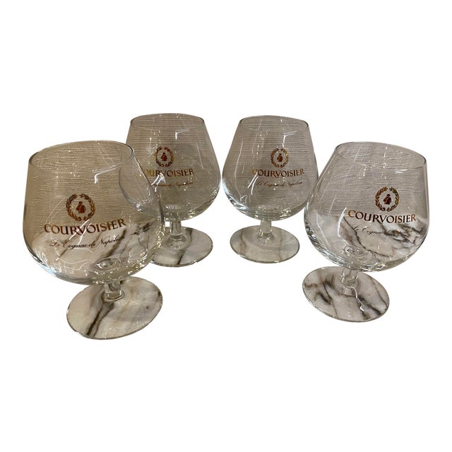 Courvoisier Cognac Advertising Glasses Set of 4 Chairish