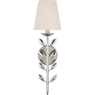 Julie Neill for Visual Comfort Signature Avery 20" Sconce Polished Nickel with Linen Shade For Sale