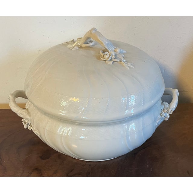 Ceramic Antique 19th Century German KPM Berlin Porcelain Rococo Blanc De Chine Soup Tureen For Sale - Image 7 of 18