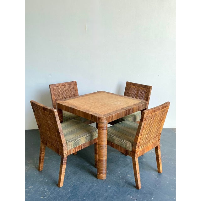 Mid-Century Modern Vintage Bielecky Brothers Woven Rattan Dining Chairs - Set of 4 For Sale - Image 3 of 12