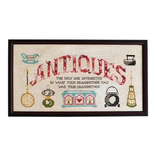 Framed Hand Stitched Cross Stitch Sampler - 20th Century For Sale