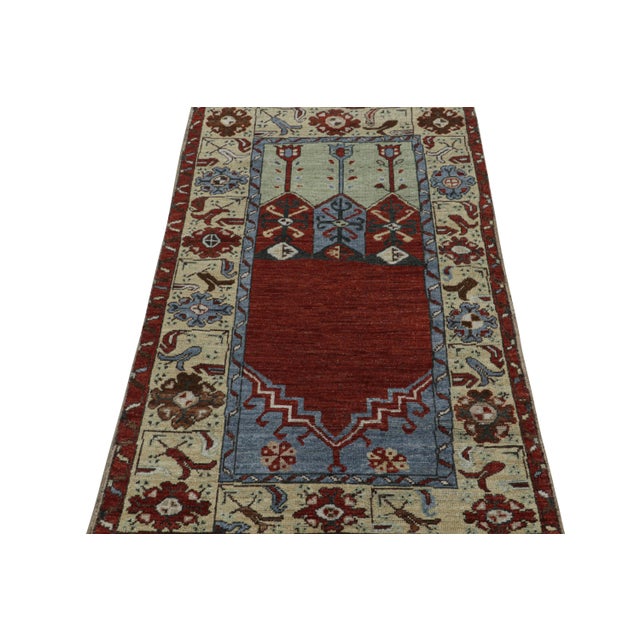 Tribal Rug & Kilim’s Tribal Style Runner Rug in Red With Mihrab and Floral Patterns For Sale - Image 3 of 7