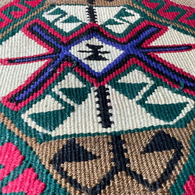 Small Vintage Turkish Traditional Kilim Rug For Sale - Image 10 of 11