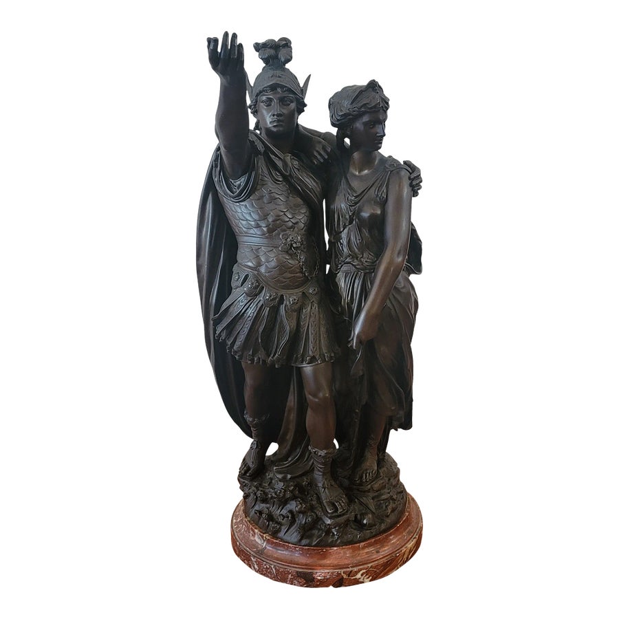 #suveniri コレケシヨン　大砲 Jean Louis Gregoire French Bronze 25 Inches Orestes & Iphigenia