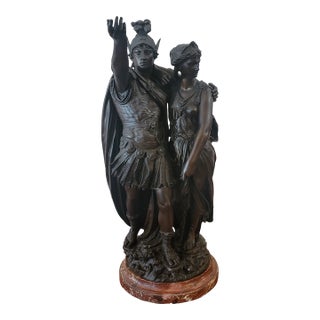 Jean Louis Gregoire French Bronze 25 Inches Orestes & Iphigenia 1840-1890 Signed 87 Pounds For Sale