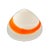 Mushroom-shaped table lamp from the 1970s. It's made of white Murano glass with a distinctive irregular orange line...