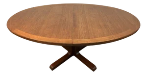 Mid 20th Century Danish Modern Oval Extendable Dining Table Attributed to Skovby
