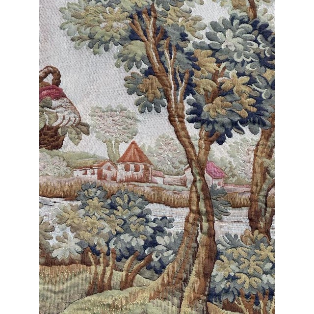 Yellow Vintage French Jacquard Halluin Tapestry, 1960s For Sale - Image 8 of 18