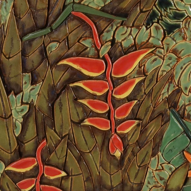 Modern Wall Hanging Jungle Mosaic Tile Panel With Toucans For Sale - Image 3 of 9