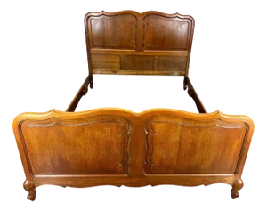 Vintage French Bed Frame in Oak