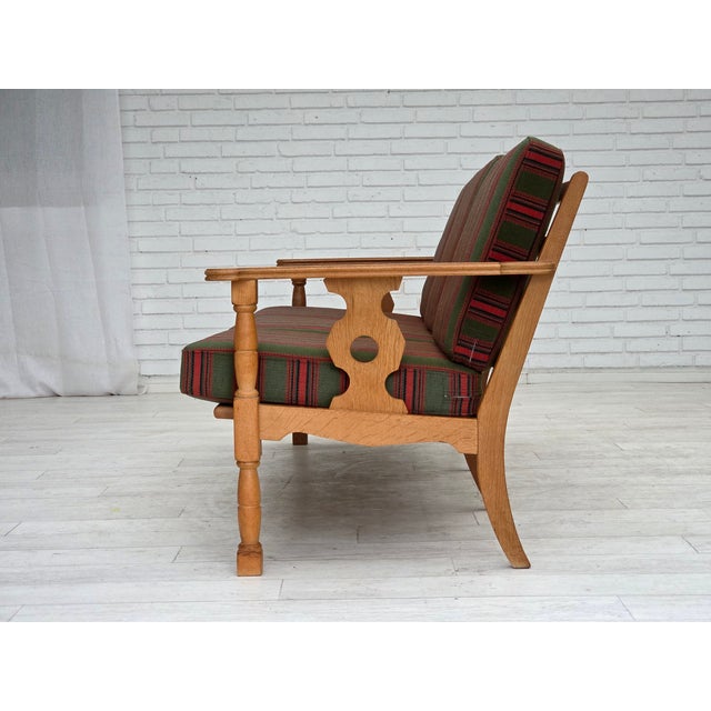 Danish 3-Seater Sofa in Green Wool and Oak, 1970s For Sale - Image 10 of 18