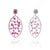Contemporary Art Deco Geometric Ruby Lattice Drop Earrings in 925 Sterling Silver, A Pair For Sale - Image 3 of 11