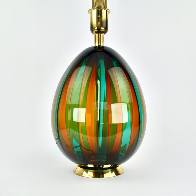 Metal Vintage VeArt Murano Glass Table Lamp For Sale - Image 7 of 14