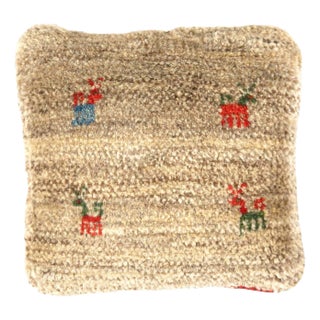 Pasargad DC Fine Hand Knotted Persian Gabbeh Pillow For Sale