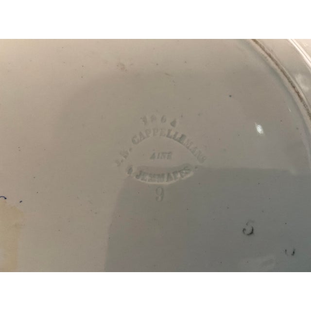 Ceramic Antique French Faience Black & White Transfereware Plate With Green Pastoral Landscape For Sale - Image 7 of 7