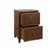 Contemporary Matthew Izzo Home Novalie Fluted Provincial Brown Oak Two Drawer Side Table With Antique Brass Drawer Pulls For Sale - Image 3 of 8