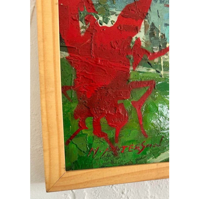 Mid 20th Century Vintage Boho Outsider Art Reclaimed Oil on Canvas For Sale - Image 5 of 5