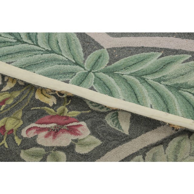 Textile Antique Hooked Wool Rug With Floral Bouquet Medallion, by Rug & Kilim, 1920-1929 For Sale - Image 7 of 7