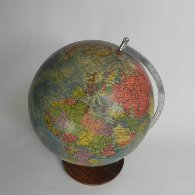 Rath Globe of Papier-Mâché on a Wooden Base, 1960s For Sale - Image 4 of 18
