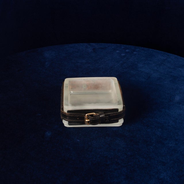 Jacques Adnet Hand-Stitched Leather Ashtray by Jacques Adnet, France 1950 For Sale - Image 4 of 18