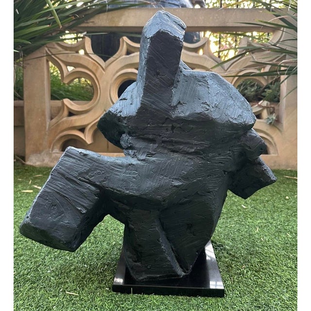 Ju Ming (Zhu Ming) Taichi Series Abstract Sculpture – Painted Copper (Bronze Finish), Marble Base, 19" H For Sale - Image 12 of 18