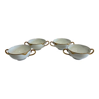 Antique Haviland & Co. Limoges Double Handle Bouillon Cups, Set of 4 For Sale