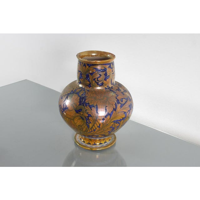 Ceramics Vase in Hand-Glazed Majolica by Alfredo Santarelli, Italy, 1920s For Sale - Image 4 of 15