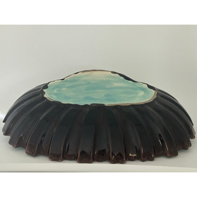 De Sarreguemines 19th Century Sarreguemines France Majolica Shell Bowl, Basin For Sale - Image 4 of 5