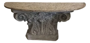 Vintage Italian Big Capitel Top Marble Console