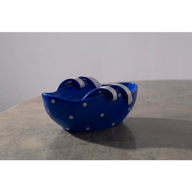 Ceramic Italian Blue Ceramic Vase by Pucci, 1950s For Sale - Image 7 of 9