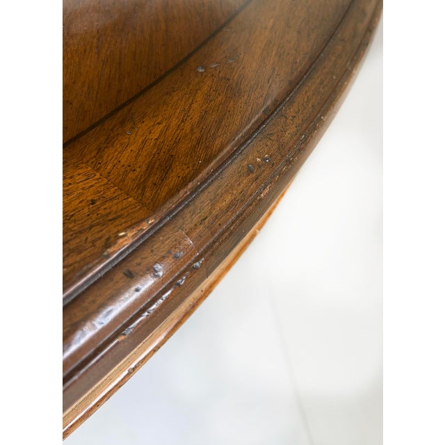 Carved Pedestal Dining Table, Extends Round to Oval With Two Leaves For Sale - Image 10 of 12