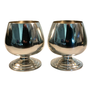 1940s Wm Rogers Silverplate Brandy Snifters - A Pair