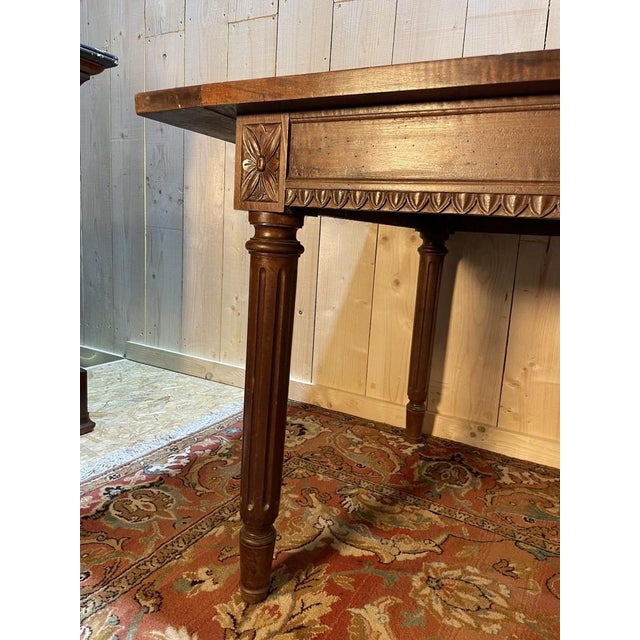 Louis XVI Farmhouse Table in Walnut For Sale - Image 6 of 7