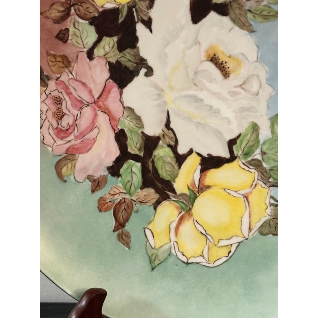 Early 20th Century Hutschenreuther Selb Bavaria Germany Artist Stulham Signed Rose Charger Plate For Sale In Dallas - Image 6 of 6