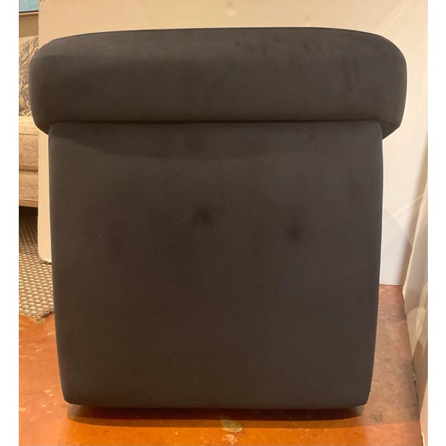 Modern Modern Black. Velvet Swivel Lounge Chair For Sale - Image 3 of 5