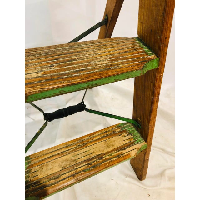 Early 20th Century Antique Wooden Step Stool Table For Sale - Image 10 of 13