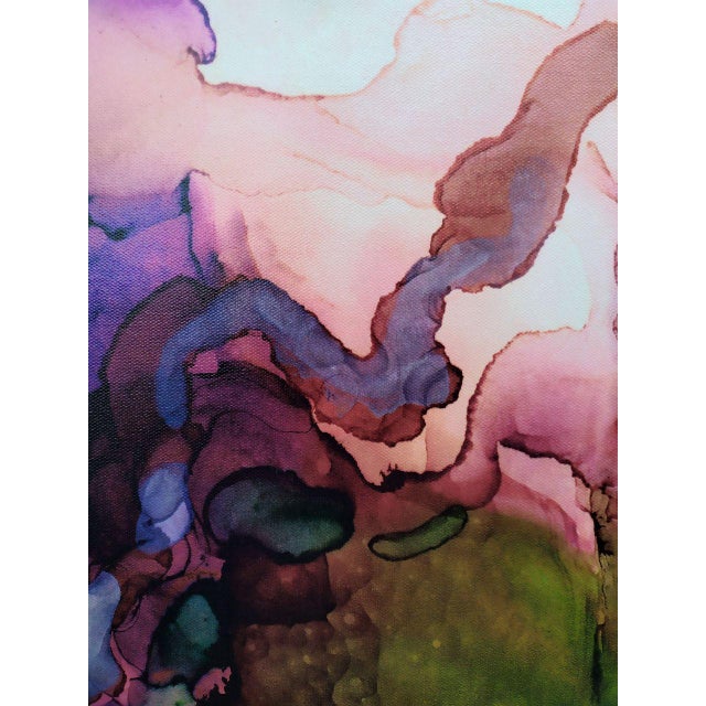 Svitlana Tkachuk Original Abstract Painting Flawering – Alcohol Ink on Canvas For Sale - Image 4 of 6