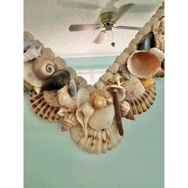 Vintage Coastal Wall Mirror With Shells For Sale - Image 4 of 6