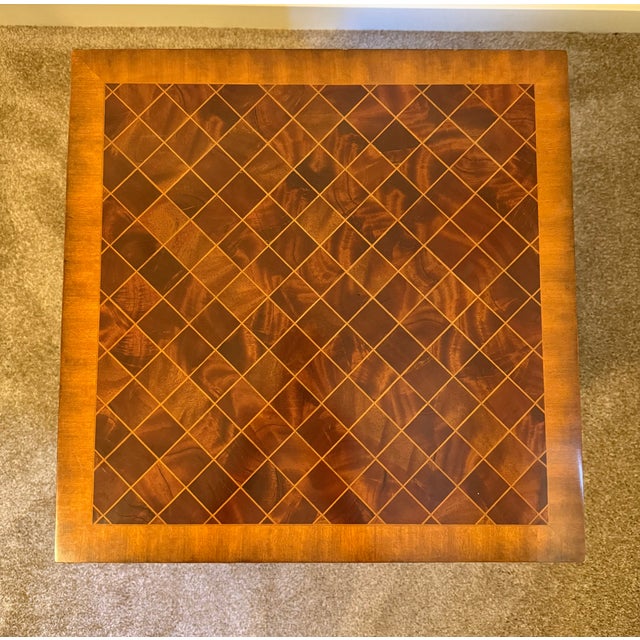 Vintage Maitland-Smith Mahogany Parquetry Box Table For Sale - Image 9 of 14