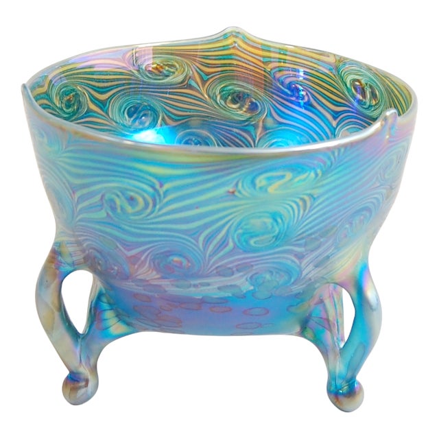 Art Nouveau Bowl on Three Delicate Feet by Johann Loetz Witwe For Sale