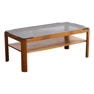 Mid-Century Modern Teak and Smoked Glass Coffee Table by Myers, 1960 For Sale