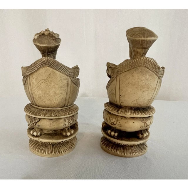 Vintage Asian Emperor and Empress, a Pair For Sale - Image 4 of 5