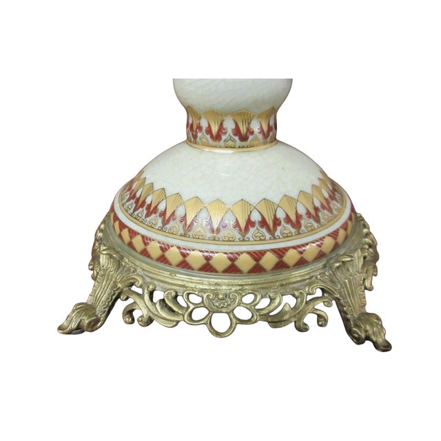 1980s 1980s Satsuma Bronze Porcelain Bronze Compote Urn Bowl Italian Regency For Sale - Image 5 of 9