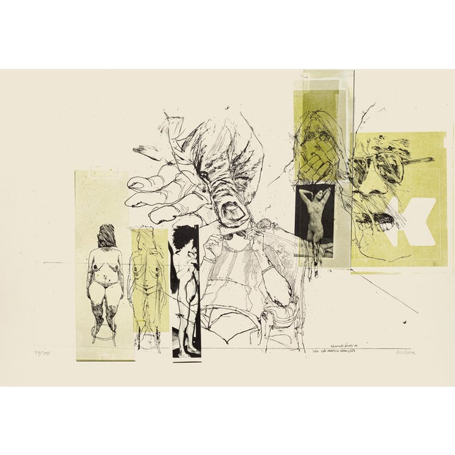 Sergio Barletta, Nude and Hand, Lithograph, 1970s For Sale