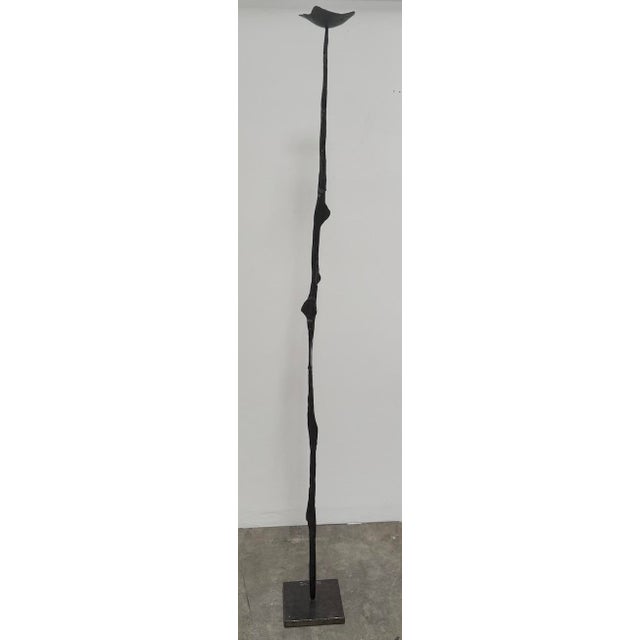 1960s French Iron Hand Forged Candle Stick From 1960's For Sale - Image 5 of 12