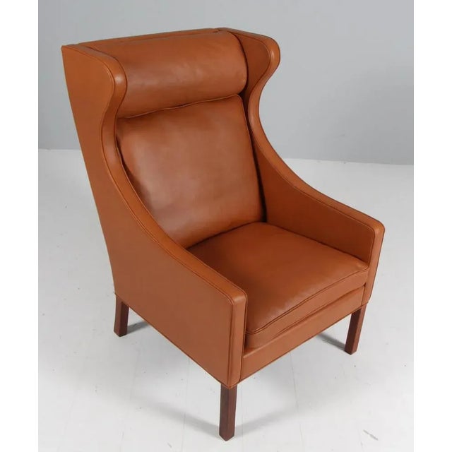 Set of Wingback Chair and Ottoman by Børge Mogensen for Fredericia For Sale - Image 6 of 11